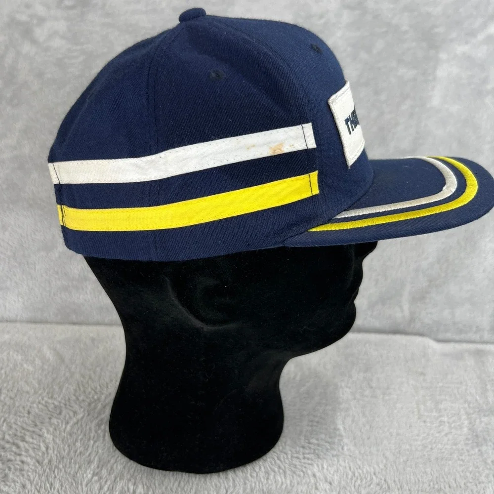 The Hundreds Racing Stripe Snapback Hat Navy Blue Streetwear Skate Logo Cap